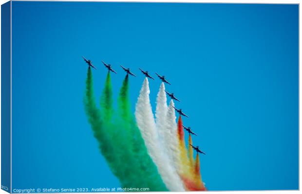 Spectacular Italian Frecce Tricolori Aerobatics Te Canvas Print by Stefano Senise