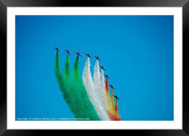 Spectacular Italian Frecce Tricolori Aerobatics Te Framed Mounted Print by Stefano Senise