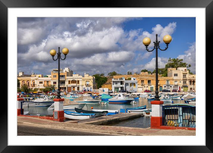 Il-Qajjenza Birzebbuga Port Town in Malta Framed Mounted Print by Artur Bogacki
