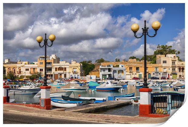 Il-Qajjenza Birzebbuga Port Town in Malta Print by Artur Bogacki
