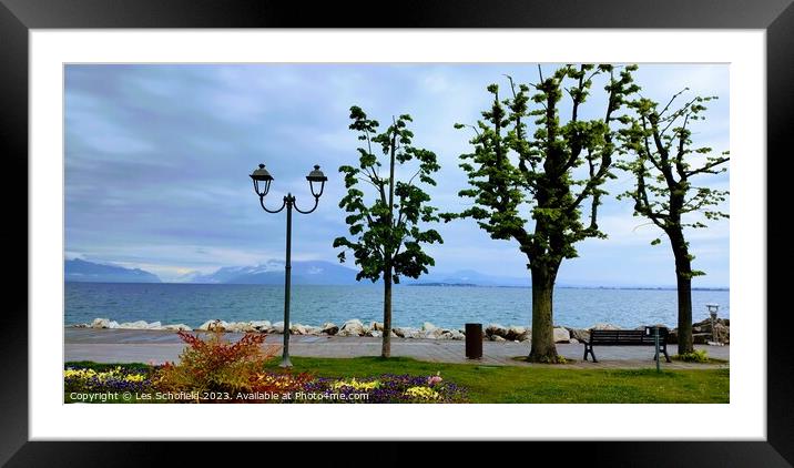 Idyllic Waterscape of Lake Garda Framed Mounted Print by Les Schofield
