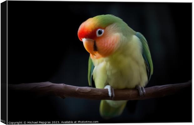 A beautiful lovebird created with generative AI technology. Canvas Print by Michael Piepgras