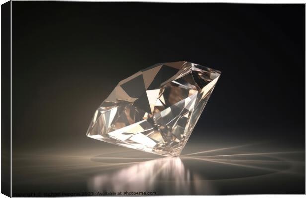 A large diamond on a light background with caustic light created Canvas Print by Michael Piepgras