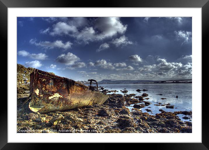 Chesil Beach Wreck Framed Mounted Print by Chris Frost