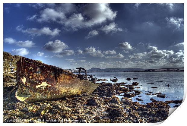 Chesil Beach Wreck Print by Chris Frost