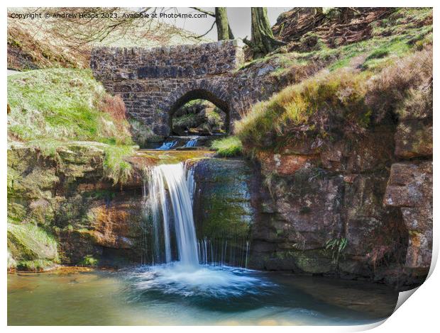 Majestic Three Shires Waterfall Print by Andrew Heaps