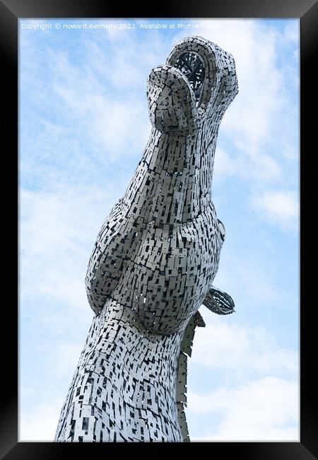 Close up at The Kelpies, Falkirk, Scotland Framed Print by Howard Kennedy