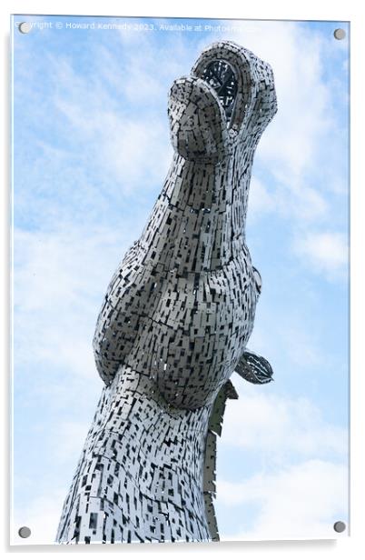 Close up at The Kelpies, Falkirk, Scotland Acrylic by Howard Kennedy