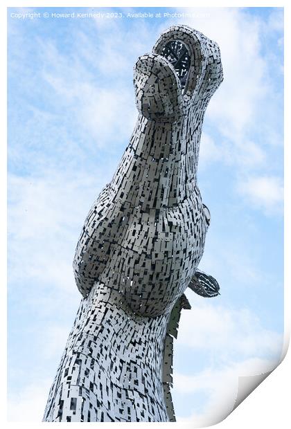 Close up at The Kelpies, Falkirk, Scotland Print by Howard Kennedy