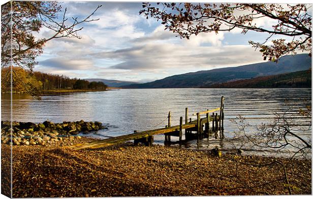 Old Wooden Jetty on Loch Arkaig Canvas Print by Jacqi Elmslie