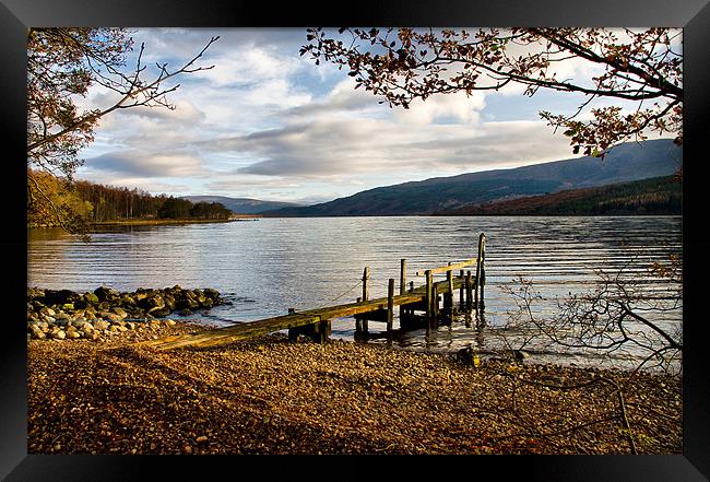 Old Wooden Jetty on Loch Arkaig Framed Print by Jacqi Elmslie