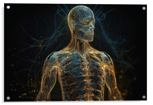 Visualization of the human genom created with generative AI tech Acrylic by Michael Piepgras