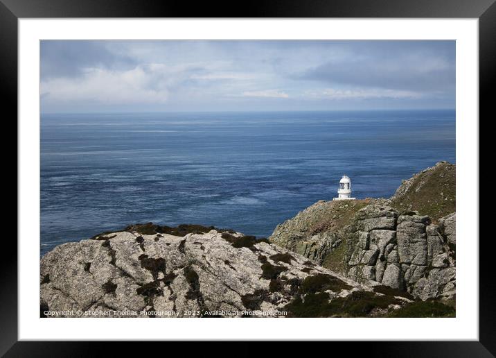 Northern Beacon Amidst Lundy's Rugged Terrain Framed Mounted Print by Stephen Thomas Photography 