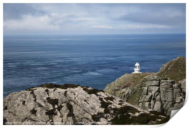 Northern Beacon Amidst Lundy's Rugged Terrain Print by Stephen Thomas Photography 
