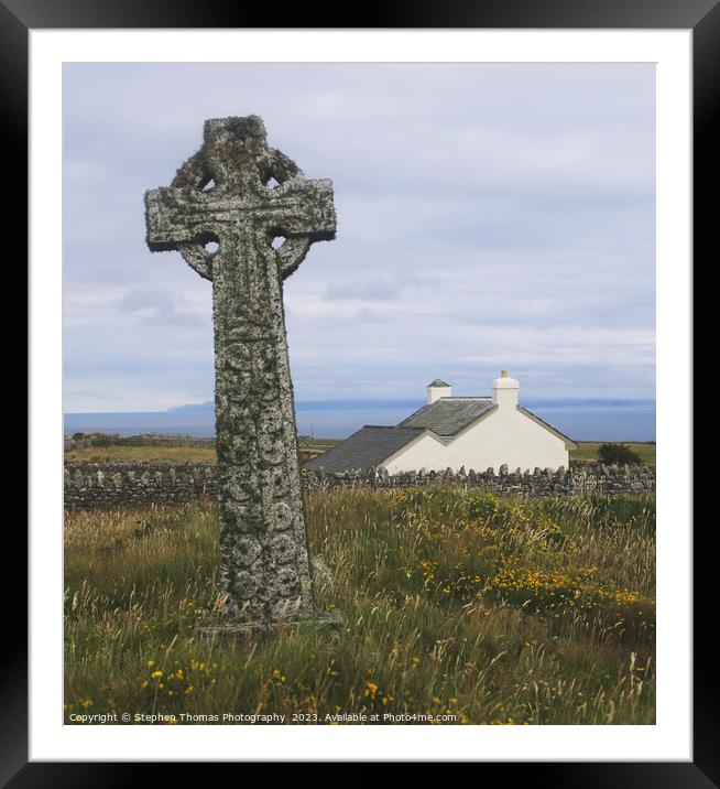 Celtic Cross on Lundy Island Framed Mounted Print by Stephen Thomas Photography 
