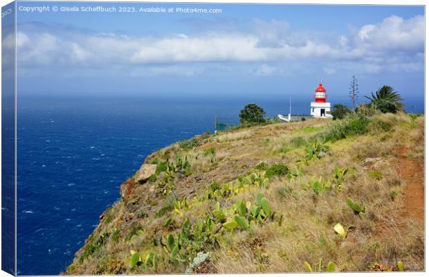 Madeira - Ponta do Pargo Lighthouse Canvas Print by Gisela Scheffbuch