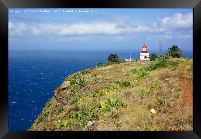 Madeira - Ponta do Pargo Lighthouse Framed Print by Gisela Scheffbuch