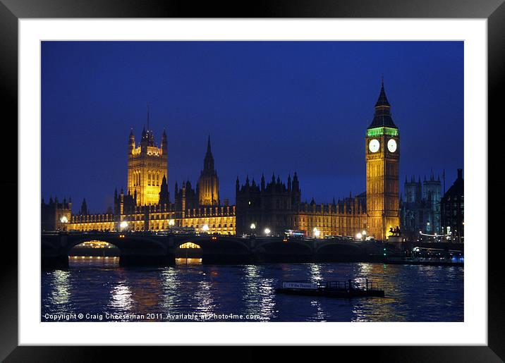 London at night Framed Mounted Print by Craig Cheeseman