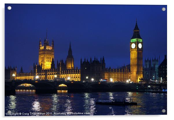 London at night Acrylic by Craig Cheeseman