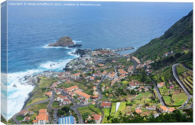 View of Porto Moniz - Madeira Canvas Print by Gisela Scheffbuch
