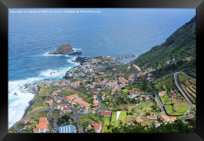 View of Porto Moniz - Madeira Framed Print by Gisela Scheffbuch