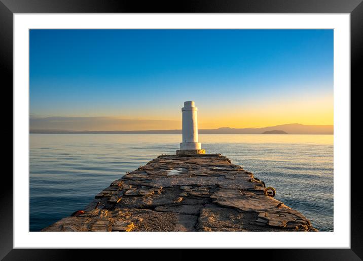 Serene Sunrise Over Halkidiki Beach Framed Mounted Print by Steve Smith