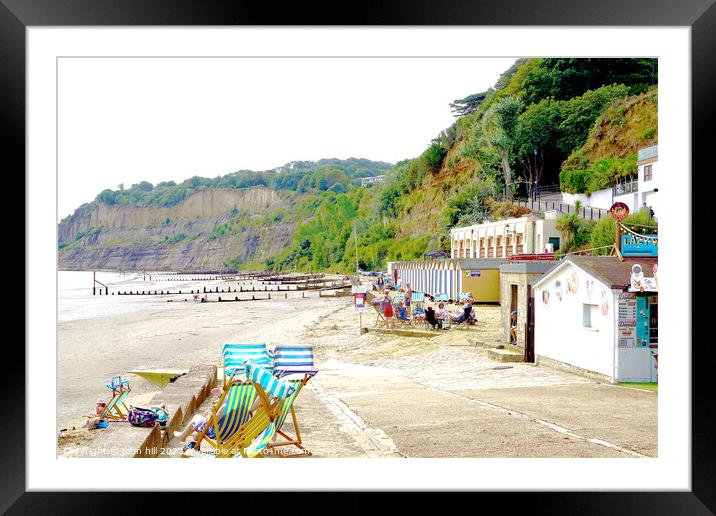 The Chine Beach at shanklin, Isle of Wight. Framed Mounted Print by john hill