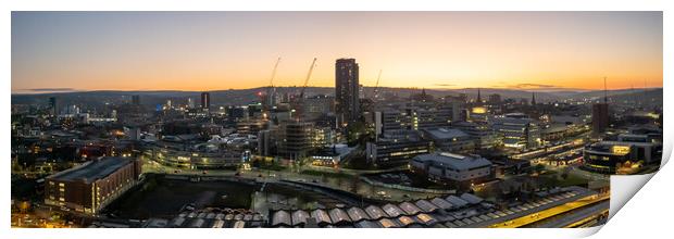 Sheffield City End Of The Day Print by Apollo Aerial Photography