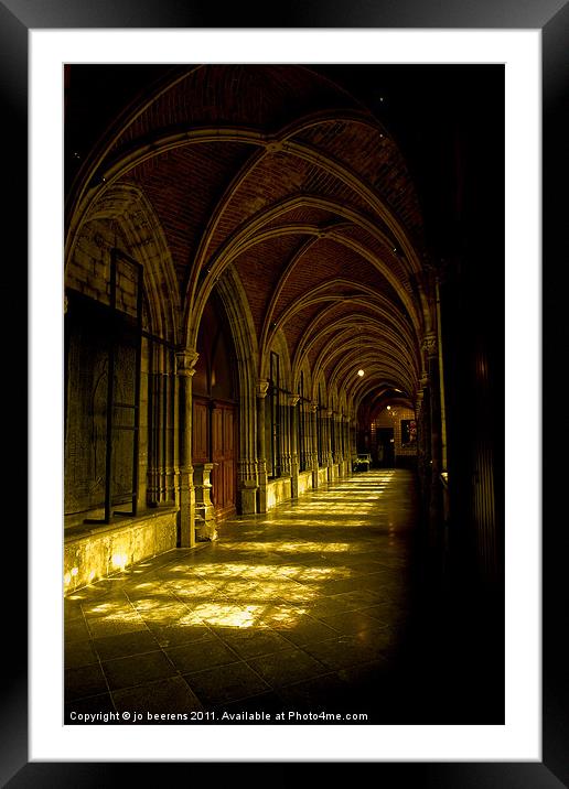 cathedrale cloister belgium Framed Mounted Print by Jo Beerens