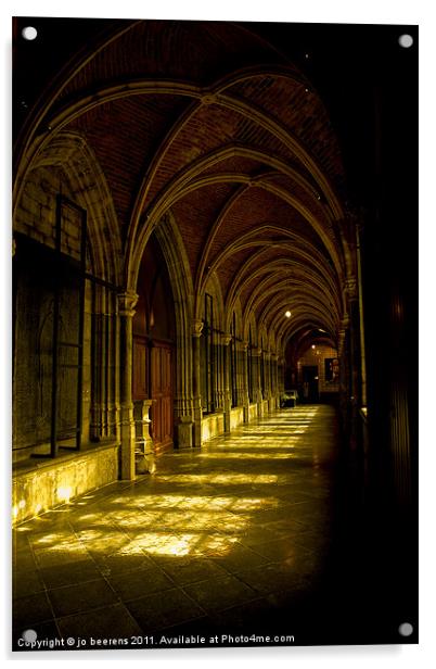 cathedrale cloister belgium Acrylic by Jo Beerens
