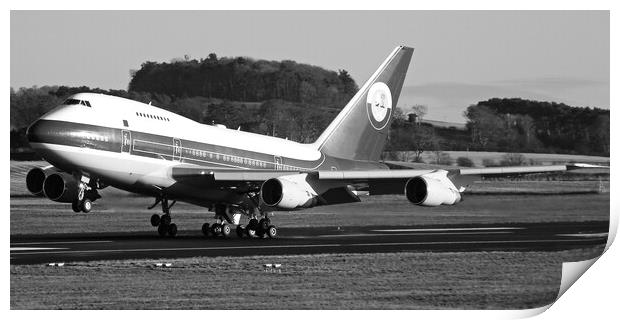 Special Performance Boeing747 (black&white) Print by Allan Durward Photography