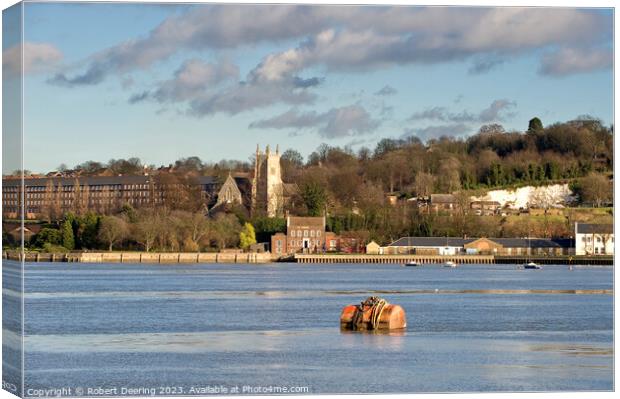 River Medway At Rochester Canvas Print by Robert Deering