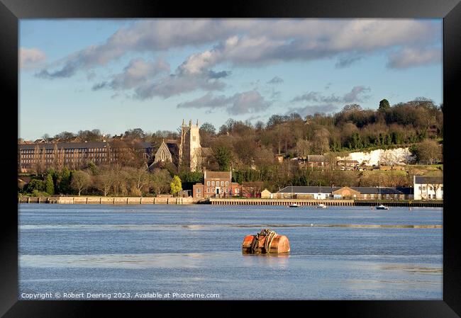 River Medway At Rochester Framed Print by Robert Deering