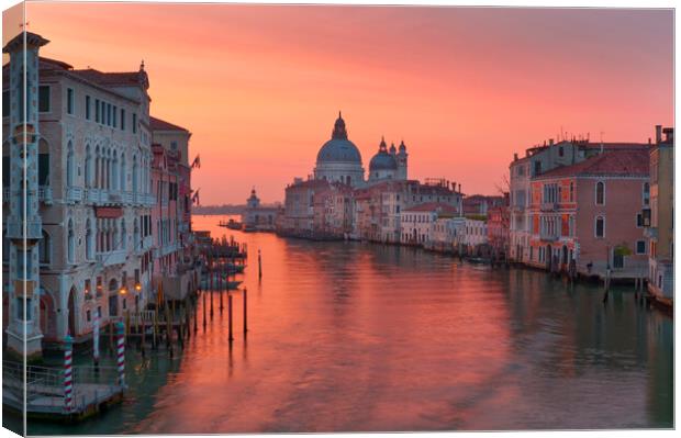 Venice-Accademia bridge Sunrise  Canvas Print by Tony Bishop