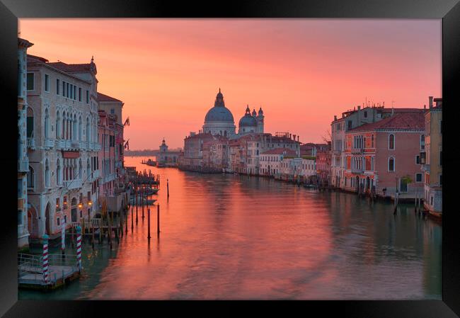 Venice-Accademia bridge Sunrise  Framed Print by Tony Bishop