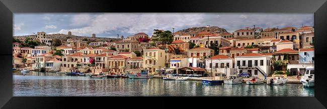 Chalki Waterfront Framed Print by Tom Gomez