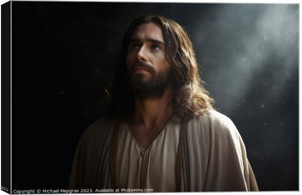 Jesus Christ savior of the world created with generative AI tech Canvas Print by Michael Piepgras