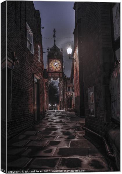 5.10am in the morning-  Eastgate Clock Chester Canvas Print by Richard Perks