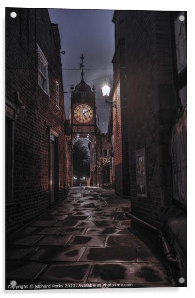 5.10am in the morning-  Eastgate Clock Chester Acrylic by Richard Perks