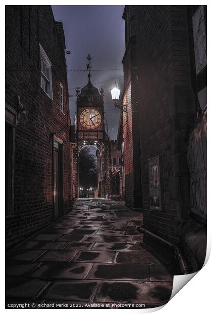 5.10am in the morning-  Eastgate Clock Chester Print by Richard Perks
