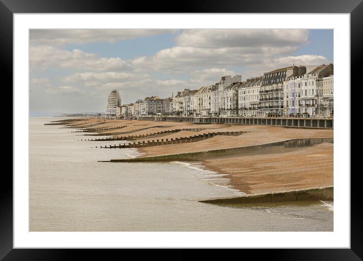 St. Leonards on sea beach Framed Mounted Print by Leighton Collins