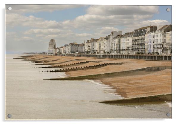 St. Leonards on sea beach Acrylic by Leighton Collins