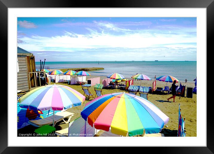 A Vibrant Beach Oasis Framed Mounted Print by john hill