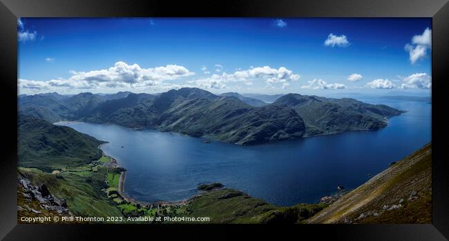 Views from Beinn Sgritheall over Loch Hourn Framed Print by Phill Thornton