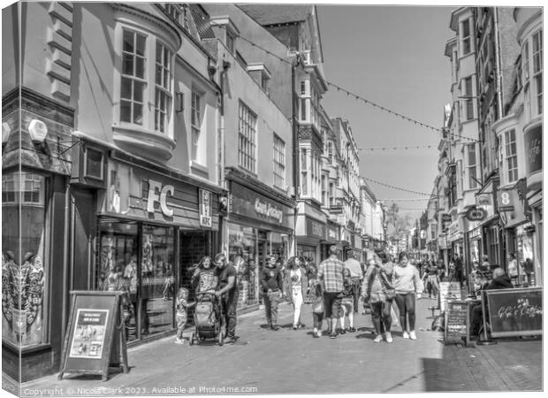 Bustling Weymouth Streets Canvas Print by Nicola Clark