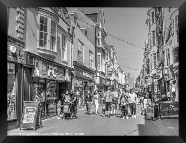 Bustling Weymouth Streets Framed Print by Nicola Clark