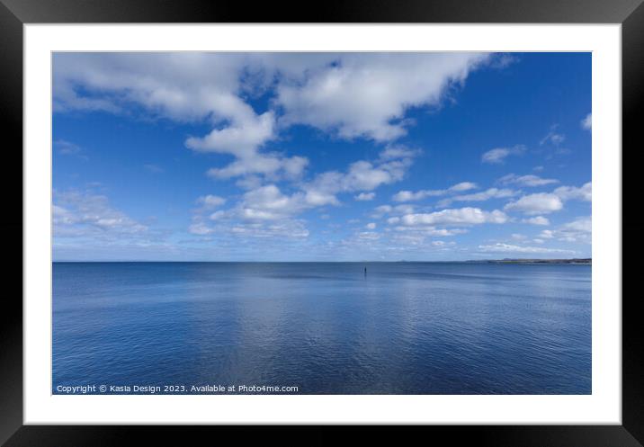 Serene North Sea Blue Waters Framed Mounted Print by Kasia Design