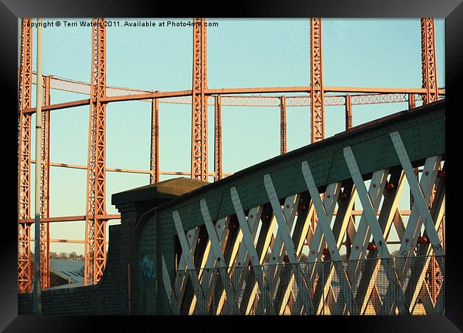 Southampton Gas Tanks and Bridge Framed Print by Terri Waters