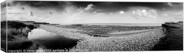 Kilve Beach Panoramic Canvas Print by David Pyatt