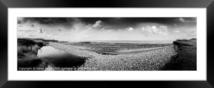 Kilve Beach Panoramic Framed Mounted Print by David Pyatt